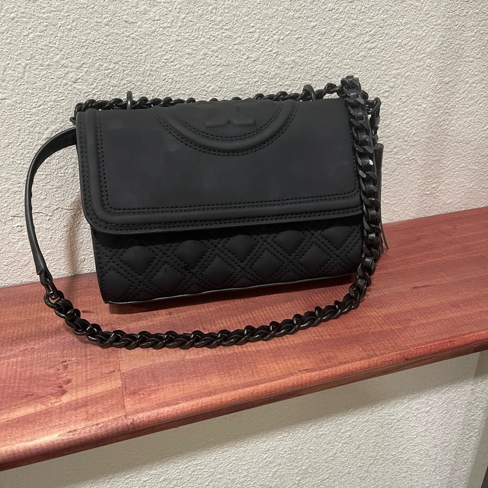 Tory Burch black Fleming purse